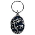 World's Greatest Grandpa Metal Key Chain with Enameled Details
